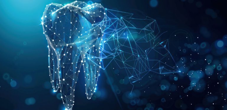 Zahn, der digitalisiert wird