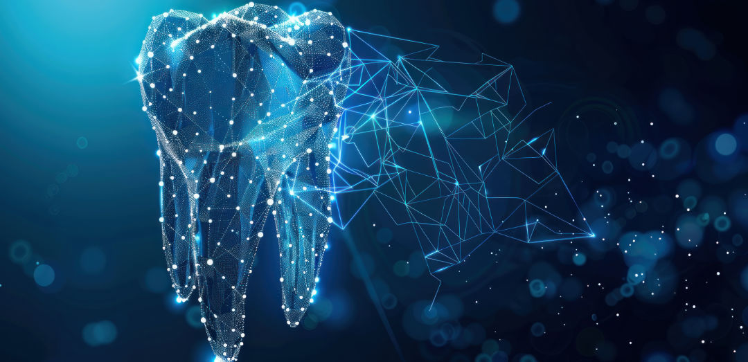 Zahn, der digitalisiert wird